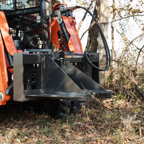 Titan Attachments Post and Tree Puller for Skid Steers, 3,000 PSI Single 2x10 Hydraulic Cylinder, Optional Push Bar Guard, Universal Landscape Tool Removes Tree Roots and Fence Posts - Image 3