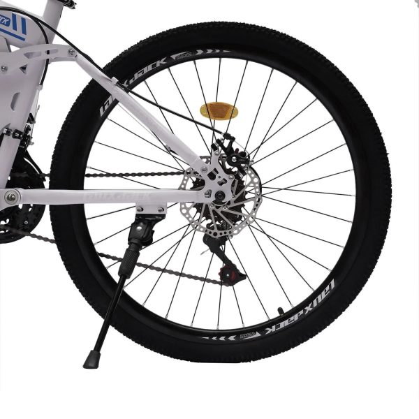 26 inch Foldable Mountain Bike 21 Speed Full Suspension Folding Bicycles with High-Carbon Steel,Double Disc Brake Outroad MTB Bicycles for Adults Men Women - Image 11