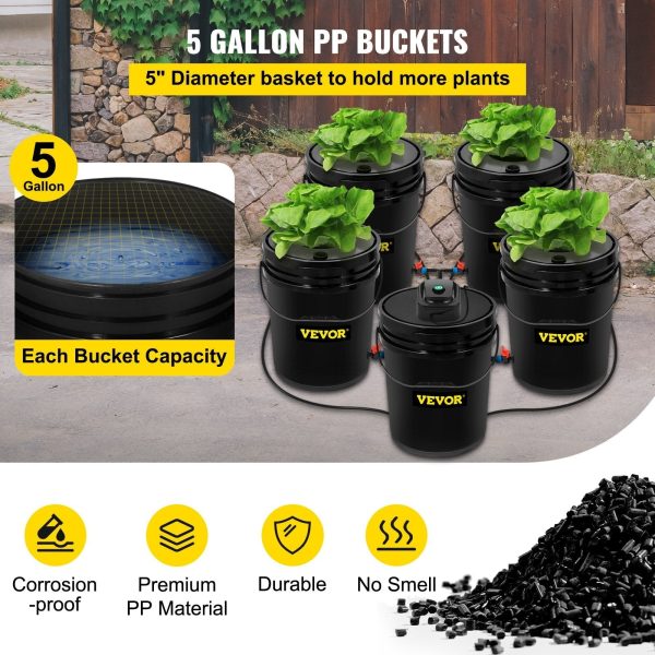 5-Gallon 5-Bucket DWC Hydroponic System for Deep Water Culture - Image 3