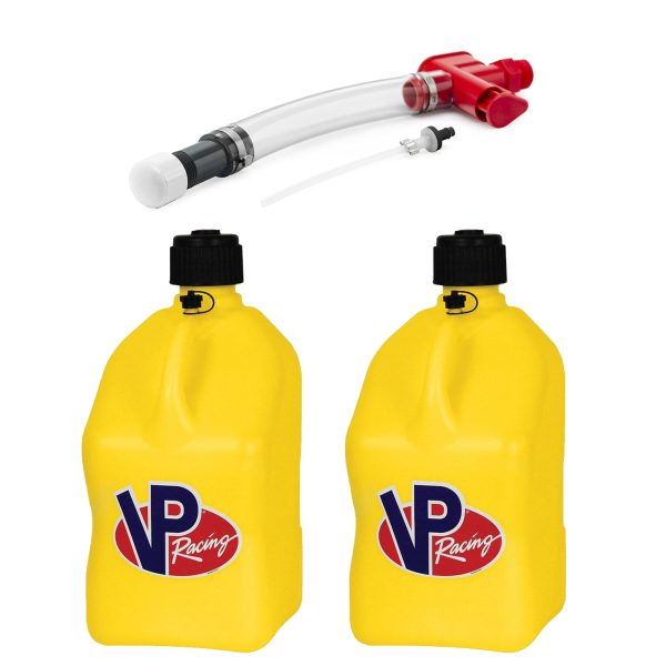 VP Racing Fuels No Spill Fuel Hose Control with 5 Gal Utility Jug, Yellow