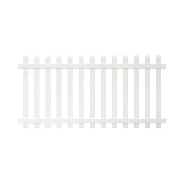 Veranda Glendale 4 ft. H x 8 ft. W White Vinyl Spaced Picket Unassembled Fence Panel with Dog Ear Pickets - Image 4