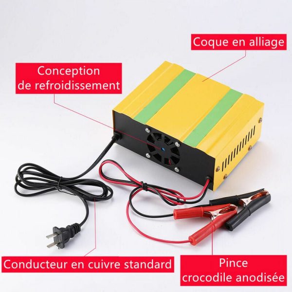 12V/24V intelligent battery charger, pulse repair type digital display charger, suitable for car batteries, batteries, motorcycles - Image 2