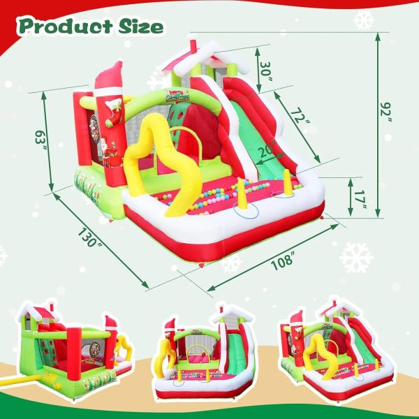 Track 7 Christmas Inflatable Bounce House for Kids, 7 in1 Slide Inflatable Bouncer with Blower, Slide, Climbing, Obstacles, Jumping All in One Castle, Outdoor & Indoor, for Toddlers Age 2+ - Image 6