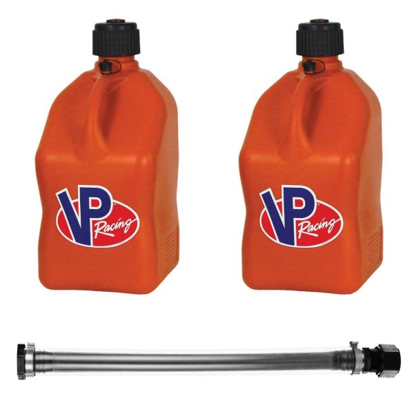 VP Racing Fuels 14 Inch Container Hose & 5 Gallon Jug, Orange (2 Pack)