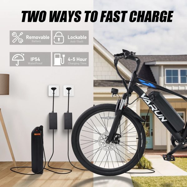 VARUN Electric Bike for Adults, 350W 20MPH Commuter Ebike with 36V Removable Battery, 24'' Electric Mountain Bike with Front Fork Suspension and Dual Disc Brakes - Image 4