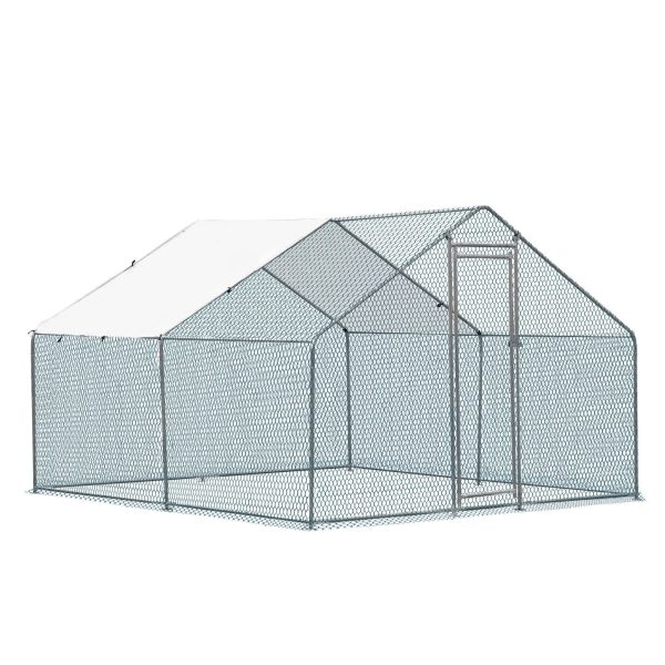 ZGBY 10 X 10Ft Metal Walk In Chicken Coop Run Cage Rabbit Hutch Hen House Enclosure - Image 6