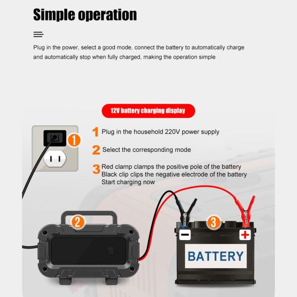 suyin Car And Motorcycle Battery Charger 12V/6A Intelligent Pulse Repair Charger - Image 7