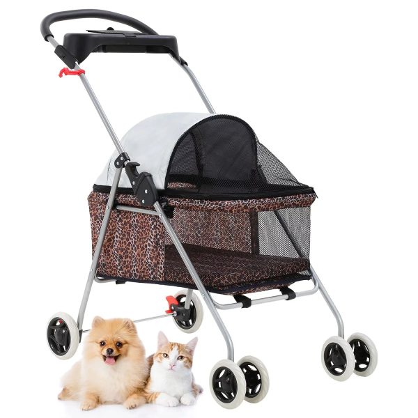 Bestpet Posh Pet Stroller by BestPet, Leopard Skin