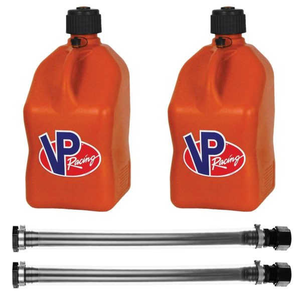 VP Racing Fuels 14" Container Hose (2 Pack) & 5 Gallon Jug, Orange (2 Pack)