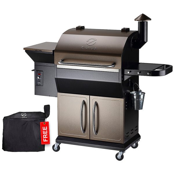 Z Grills - Wood Pellet Grill and Smoker with Cabinet Storage 1060 sq. in. ZPG-1000D - Bronze - Image 8