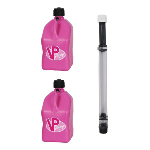 VP Racing Fuels 5.5 Gal Utility Jugs (2 Pack) w/ 14 In Standard Hose, Pink