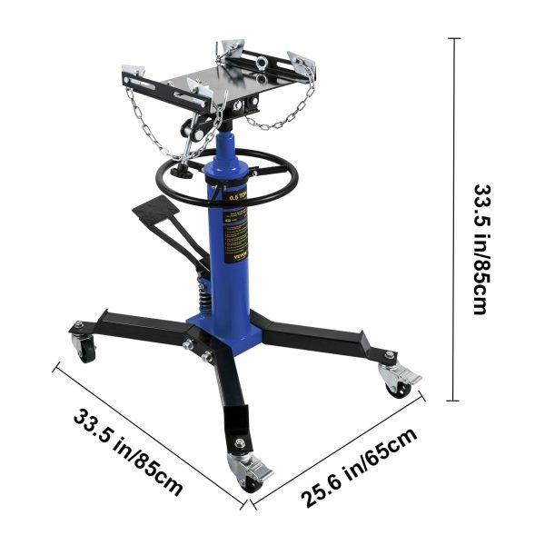 VEVOR Transmission Jack 1100 lbs 2-Stage Hydraulic High Lift Vertical Telescopic,Blue - Image 8