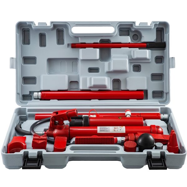 VEVOR 12 Ton Porta Power Kit 2M Hydraulic Car Jack Ram 5.3 inch Lifting Height Autobody Frame Repair Power Tools for Loadhandler Truck Bed Unloader Farm and Hydraulic Equipment Construction