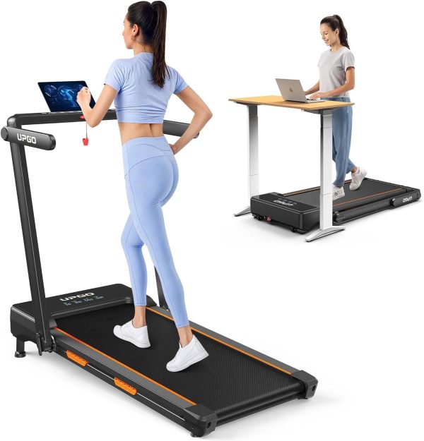 Walking Pad Treadmill with Auto Incline, 9% Incline Treadmill with 3 Slopes, 300LBS Weight Capacity Under Desk Treadmill for Home/Office