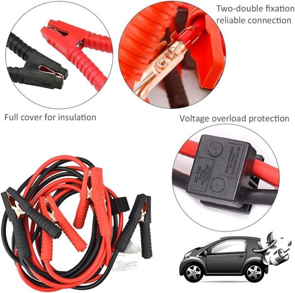 3000A 6M Jump Leads Jump Leads Booster Cables Start Firing Line Power Wire Copper Clip Clamp Boost Cord - Image 8