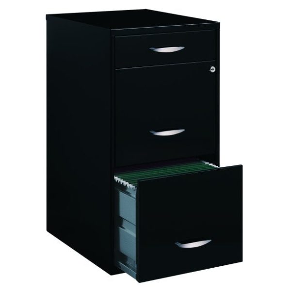 Space Solutions Filing Cabinet 18"W， 3-Drawer Organizer File， Black - Image 4