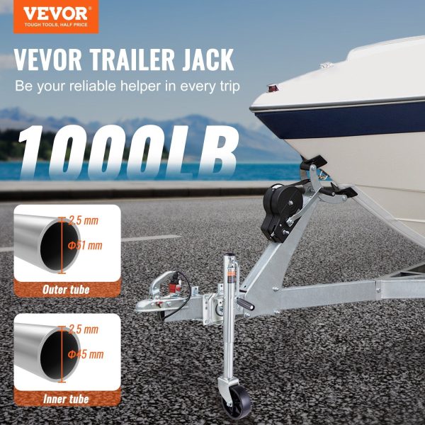 VEVOR Trailer Jack, Boat Trailer Jack 32.8 in, Bolt-on Trailer Tongue Jack Weight Capacity 1000 lb - Image 2