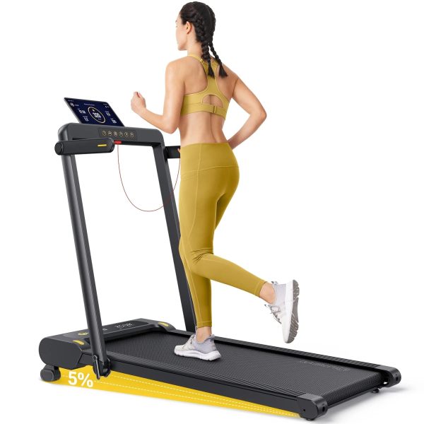 UREVO Folding Treadmill with 5% Incline, 2.5HP Under Desk Treadmill 265lbs Weight Capacity with Remote Control for Home Office Workouts