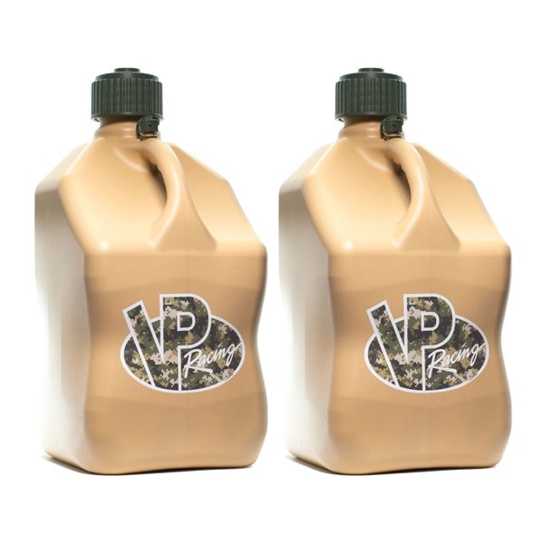 VP Racing 5.5 Gallon Motorsport Racing Automotive Liquid Jug, Tan (2 Pack)