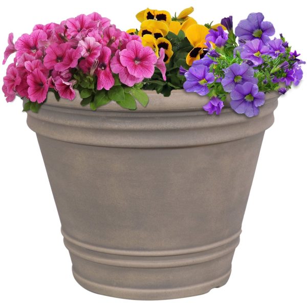 Sunnydaze Franklin Polyresin Outdoor Flower Pot Planter - 20" - Image 2