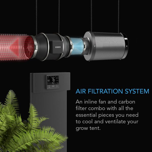 AC Infinity Air Filtration PRO Kit 8�±, CLOUDLINE Inline Fan with CONTROLLER 69, Carbon Filter Ducting Combo, Cooling and Ventilation System for Grow Tents, Hydroponics, Indoor Gardening - Image 2