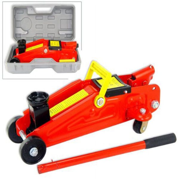 2 Ton Floor Jack with Hard Case Stable Quick Release for Automotive Repairing Work Cars Red - Image 3