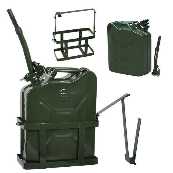 5 Gal NATO Style Jerry Can Gasoline Fuel Can Metal Tank Emergency Backup Hol 20L