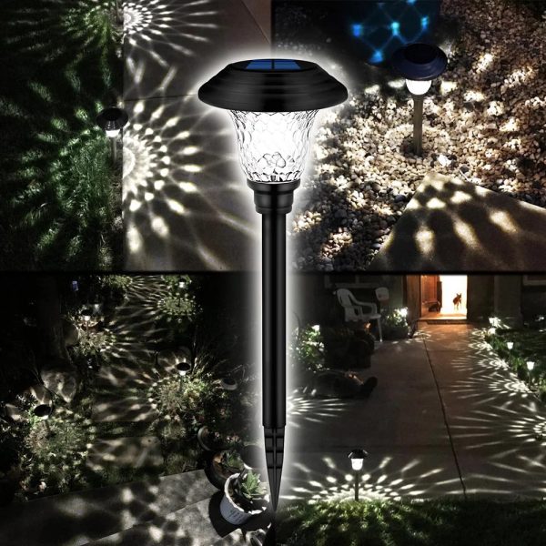 8 Pack Solar Garden Lights Outdoor, Decorative Solar Garden Lights Waterproof Glass Stainless Steel Auto-on/off Solar Landscape Lights for Lawn, Patio, Yard, Garden, Pathway, Driveway - Image 12