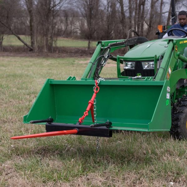 Titan Attachments 43" Hay Bale Spear Attachment with Stabilizer Spears, Universal HD Front Skid Steer Tractor Loader Bucket Attachment, 3000 LB Capacity - Image 4