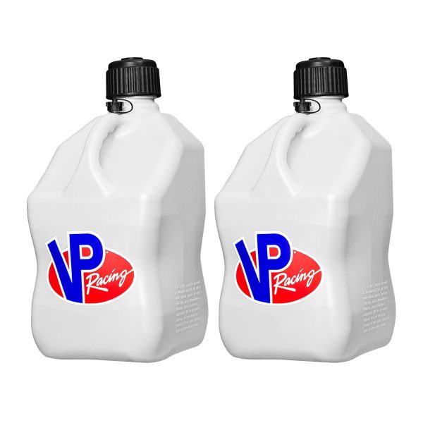 VP Racing 5.5 Gal Motorsport Racing Container Utility Jug, White (2 Pack)