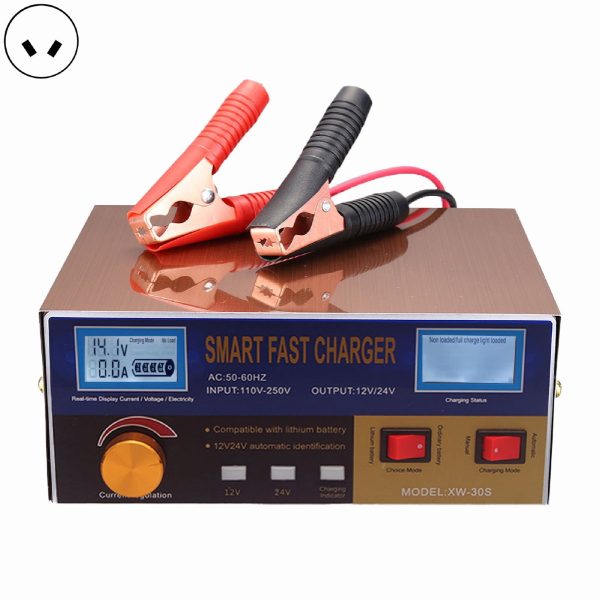 XWQ Battery Charger Pulse Repair High Power Antiflaming 400W 12V 24V Storage Battery Maintainer for Car - Image 9