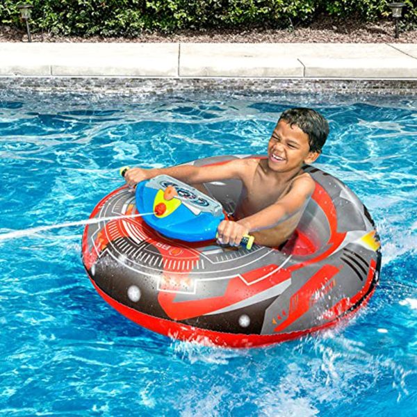 Banzai Aqua Blast Motorized Bumper Boat Inflatable Pool Float Water Toy, Red💝 Last Day For Clearance - Image 2