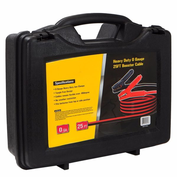 Stark 25ft Emergency Jumper Cables Auto Battery 0-Gauge Booster Camp for Cars Trucks SUV Van with Carrying Case - Image 6