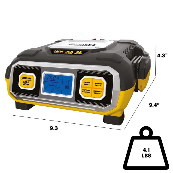 Stanley FatMax BC100BF 100 Amp Battery Charger & Maintainer For Lead Acid & Lithium Batteries, New - Image 5