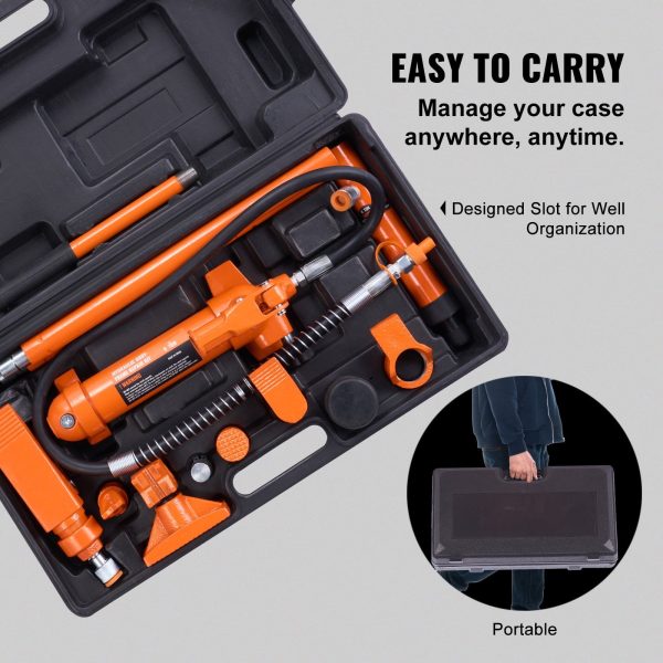 VEVOR 4 Ton Porta Power Kit Hydraulic Jack Air Pump Lift Ram Tool Auto Body Frame Repair Power Kits - Image 6