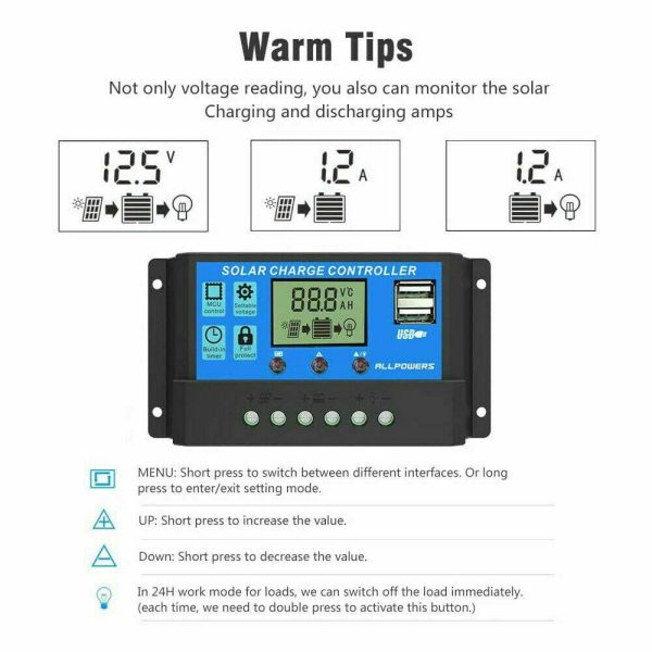 TASHHAR Solar Panel Kit 400W with Controller and Power Inverter Battery Charger Maintainer for Boat Car RV Motorcycle Marine Automotive - Image 8