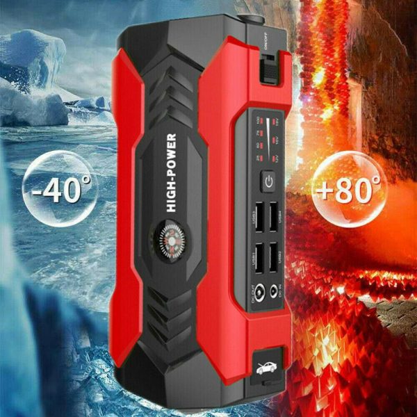 Car Jump Starter, 600A Peak 99800mAh Portable Mini Slim Charger Power Bank (up to 12V 6.0L Gasoline Vehicles & 12V 3.0L Diesel Car) LED Flash Light Battery Booster - Image 7