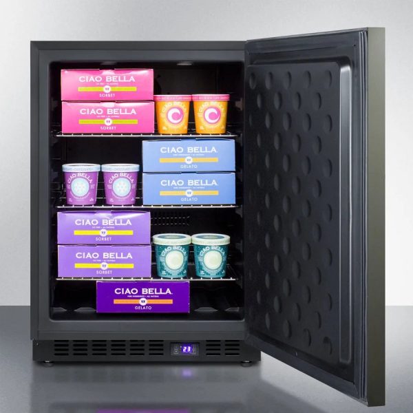 24" Wide Built-In All-Freezer, Black Stainless Steel - Image 2