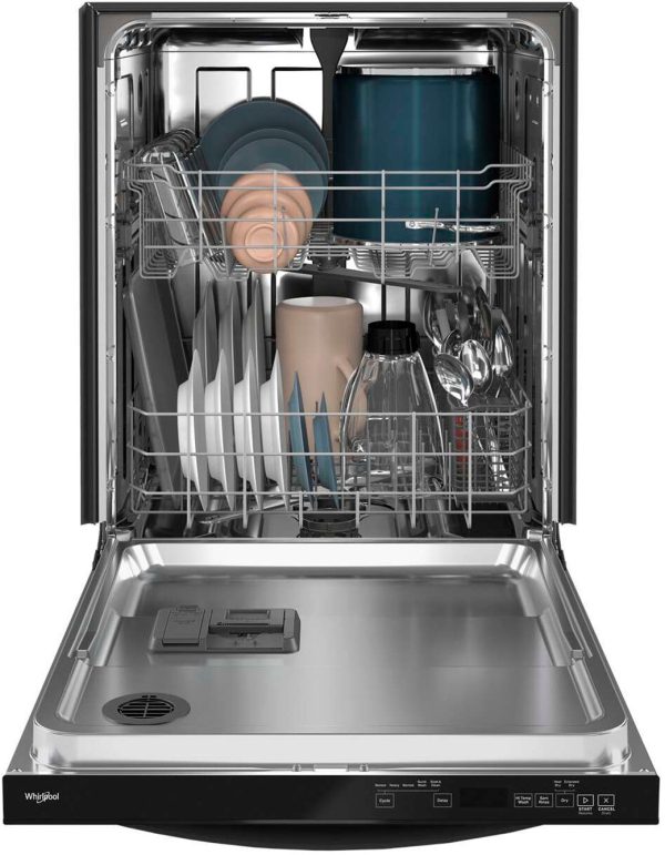 Whirlpool - 24" Top Control Built-In Dishwasher with Stainless Steel Tub, Large Capacity with Tall Top Rack, 50 dBA - Black - Image 6