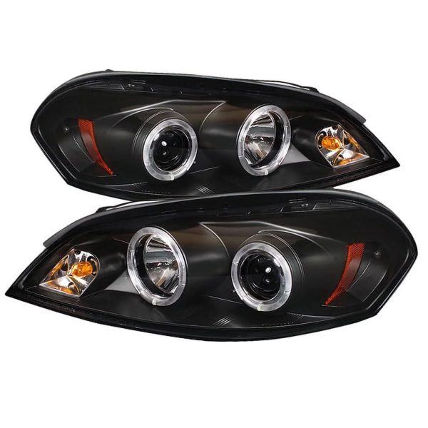 Spyder Chevy Impala 06-13 / Chevy Monte Carlo 06-07 - Projector Headlights - LED Halo - LED ( Replaceable LEDs ) - Black - High H1 (Included) - Low Fits select: 2006-2013 CHEVROLET IMPALA - Image 2