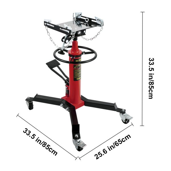 VEVOR Transmission Jack 1322 lbs 2-Stage Hydraulic High Lift Vertical Telescopic - Image 8