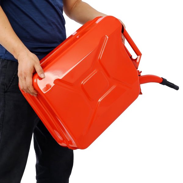 20 Liter (5 Gallon) Jerry Fuel Can with Flexible Spout, Portable Jerry Cans Fuel Tank Steel Fuel Can, Fuels Gasoline Cars, Trucks, Equipment, RED - Image 8