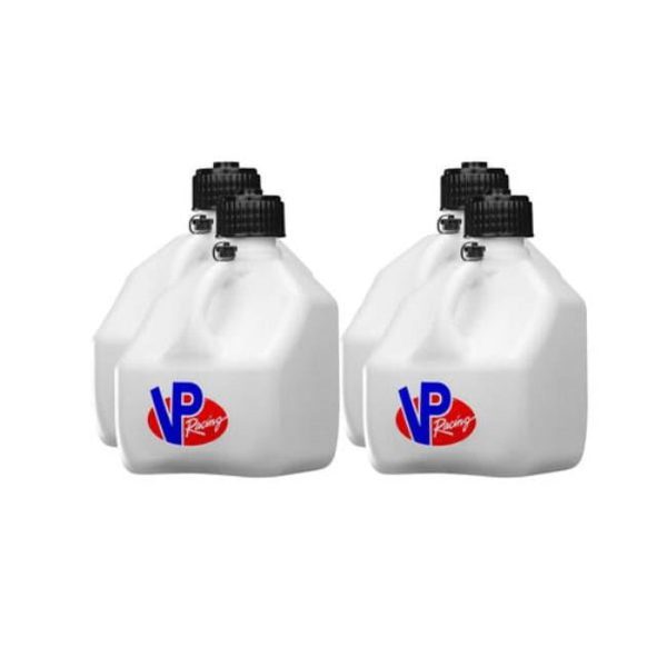 VP Fuel Containers 3 gal Square Motorsports Jug - White - Case of 4