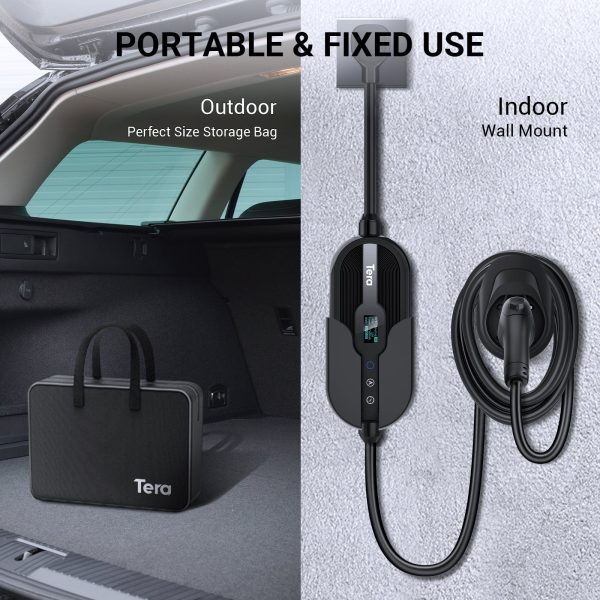 Tera Portable EV Charger Adjustable 32A Max, Level 1 & 2, NEMA 5-15 14-50R Adapter, Tesla & All SAE J1772 EV - Image 9