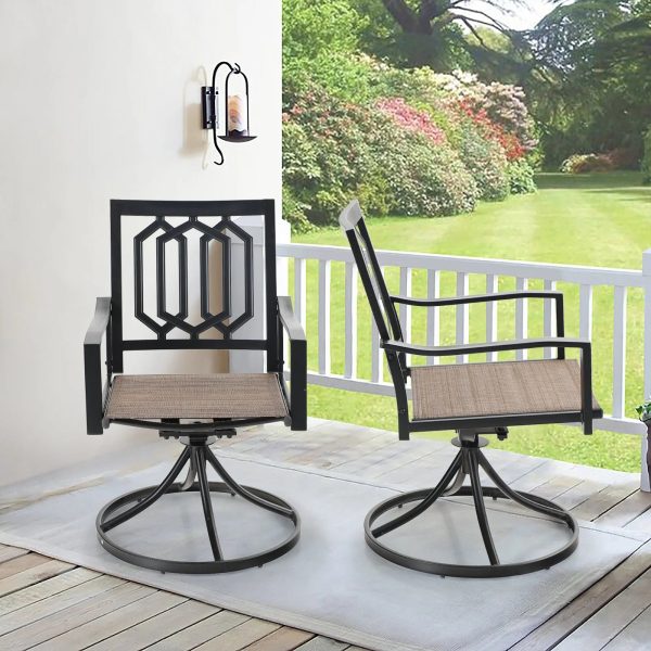 Sophia & William Outdoor Patio Swivel Dining Chair - Textilene - Set of 2 - Image 2