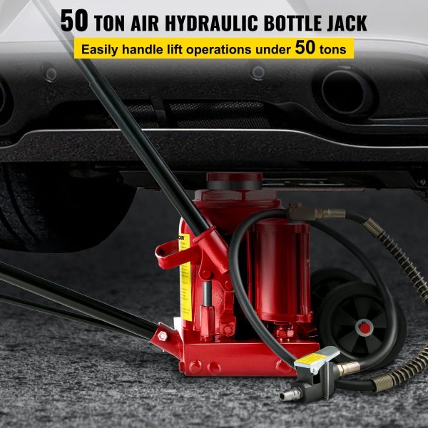 VEVOR Air Hydraulic Bottle Jack 50 Ton Bottle Jack 110231lbs Air Jack Rugged Steel Construction Heavy Duty for Auto Truck RV Repair Lift Tools - Image 2