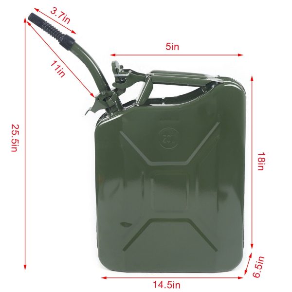 5 Gallon Metal Gas Can Fuel Container Gasoline Refill Tank Emergency Backup Diesel - Image 4