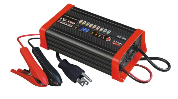 (NEW 2019 MODEL) BC8S1215A 15 Amp 12 Volt 8 Stage Heavy Duty Smart Battery Charger & Maintainer for AGM, GEL, SLA, Marine & Automotive Batteries. Charge, maintain and restore 12 Volt batteries