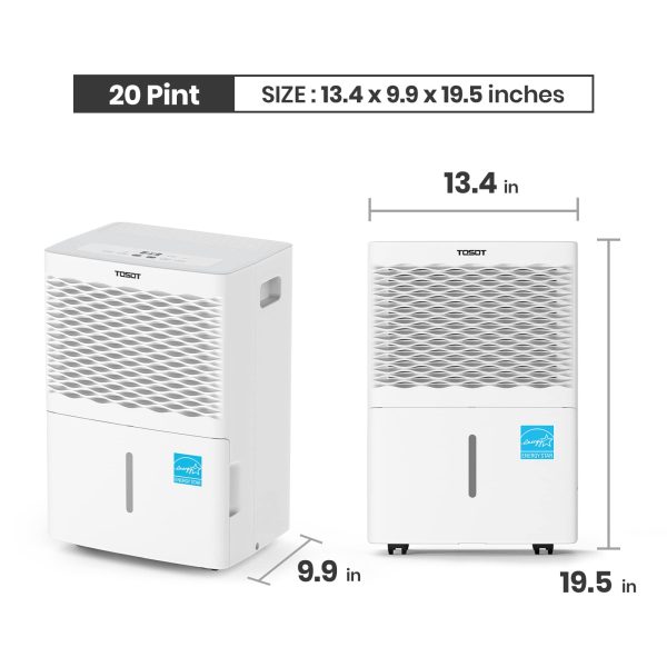 TOSOT 20 Pint 1,500 Sq Ft Dehumidifier Energy Star - for Home, Basement, Bedroom or Bathroom - Super Quiet (Previous 30 Pint) - Image 6