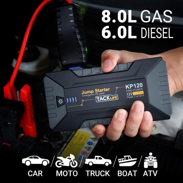 Tacklife KP120 1200A Peak Car Jump Starter - Image 2